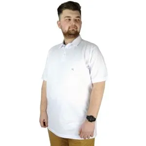 Big-Tall Men Polo T-Shirt Embroidered 20553 White