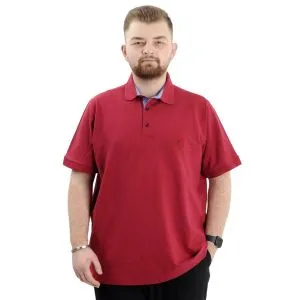 Big-Tall Men Polo T-Shirt Embroidered 20553 Burgundy