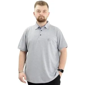 Big-Tall Men Polo T-Shirt Embroidered 20553 Gray Melange