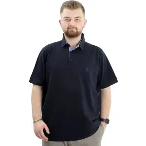 Big-Tall Men Polo T-Shirt Embroidered 20553 Navy Blue