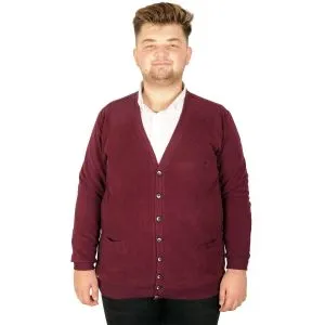 Big-Tall Men Cardigan Button Closure Thessaloniki 20548 Plum