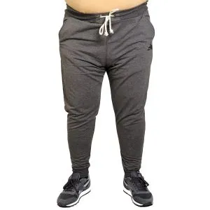 Big Size Men Sweatpants Narrow Trotters Embroidered 20508 Gray Melange