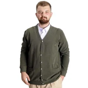 Big-Tall Men Cardigan Button Closure Thessaloniki 20548 Khaki
