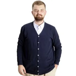 Big-Tall Men Cardigan Button Closure Thessaloniki 20548 Navy Blue