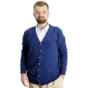 Big-Tall Men Cardigan Button Closure Thessaloniki 20548 Indigo