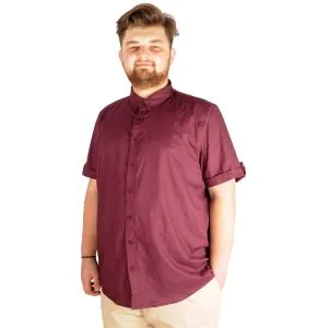 Large Size Mens Classic Linen Shirt with Lycra 20393 Plum
