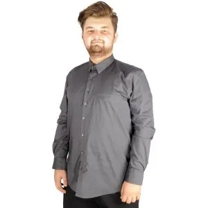 Big-Tall Mens Classic Shirt With Pocket and Lycra 20350 Smoke