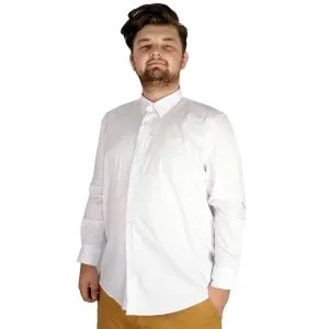 Big-Tall Men's Classic Shirt With Lycra 20351 White