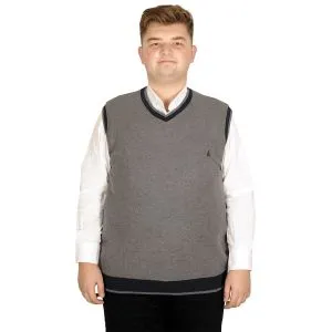 Big Tall Men Cardigan Sweater Vase Thessaloniki Fabric 20547 Antramelange