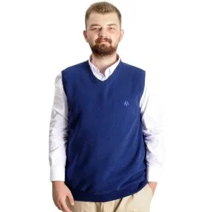 Big Tall Men Cardigan Sweater Vase Thessaloniki Fabric 20547 Indigo