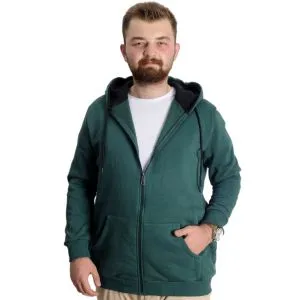 Big Tall Men s Sweatshirt with Hooded Pocket Zippered 20543 Naphta Color