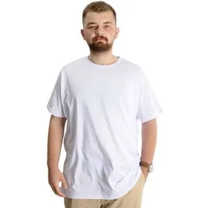 Büyük Beden Erkek T-Shirt Basic 20031 Beyaz