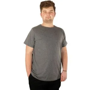 Big-Tall Men Round Collar T-Shirt Basic 20031 Anthracite