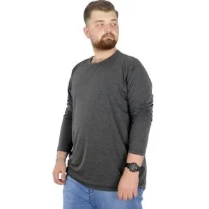 Big Tall Men s Basic T-shirt Long Sleeve 20102 Anthracite