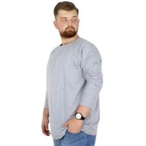 Big Tall Men s Basic T-shirt Long Sleeve 20102 Gray