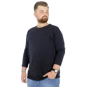 Big Tall Men s Basic T-shirt Long Sleeve 20102 Navy Blue
