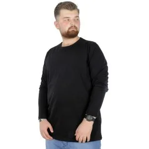 Big Tall Men s Basic T-shirt Long Sleeve 20102 Black