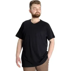 Big Size Men's Basic T-shirt V Collar 20032 Black