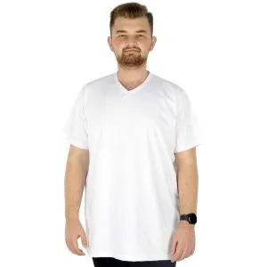 Big Size Men's Basic T-shirt V Collar 20032 White