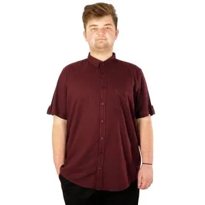 Large Size Men's Classic Linen Shirt with Lycra 20389 Plum