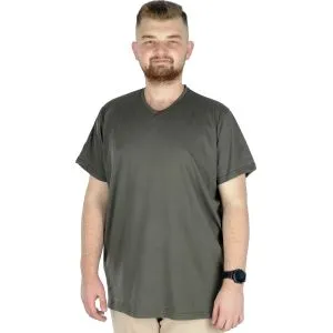 Big-Tall Men V Collar T-Shirt with Lycra 20150 Khaki