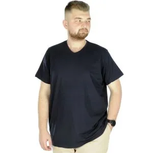 Big-Tall Men V Collar T-Shirt with Lycra 20150 Navy Blue