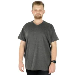 Big Size Mens Basic T-shirt V Collar 20032 Anthracite