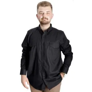 Big-Tall Men's Classic Gabardine Shirt 20360 Black