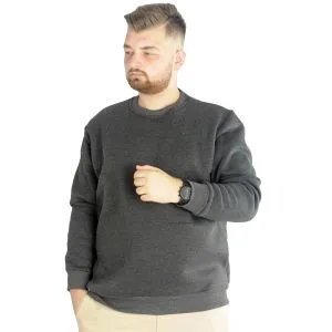 Big-Tall Men Sweatshirt Round Collar 20131 Anthracite
