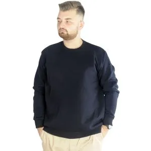 Big-Tall Men Sweatshirt Round Collar 20131 Navy Blue