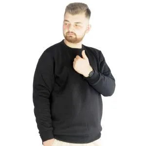Big-Tall Men Sweatshirt Round Collar 20131 Black