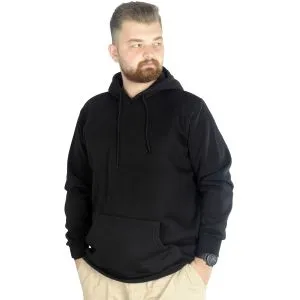 Big Tall Men Hooded Sweatshirt Basic 20562 Black