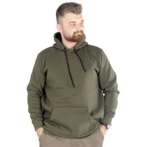 Big Tall Men Hooded Sweatshirt Basic 20562 Khaki