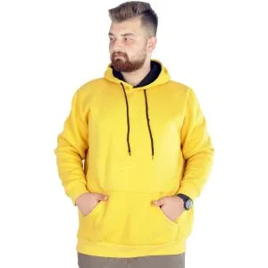 Big Tall Men Hooded Sweatshirt Basic 20562 Mustard