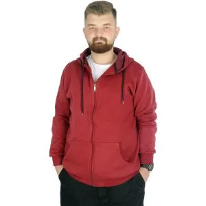 Big Tall Men s Sweatshirt with Hooded Pocket Zippered 20543 Burgundy