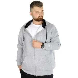 Big Tall Men s Sweatshirt with Hooded Pocket Zippered 20543 Gray