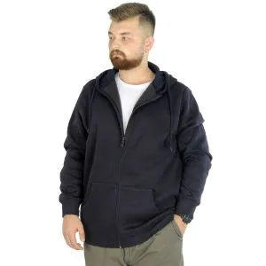 Big Tall Men s Sweatshirt with Hooded Pocket Zippered 20543 Navy Blue