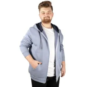 Big Tall Men s Sweatshirt with Hooded Pocket Zippered 20543 Blue