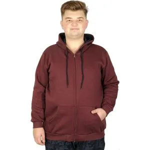 Big Tall Men s Sweatshirt with Hooded Pocket Zippered 20543 Plum