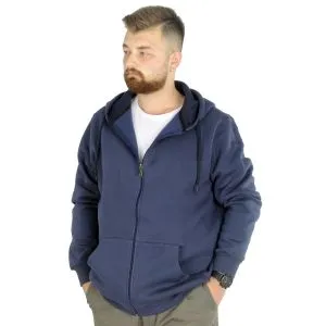 Big Tall Men s Sweatshirt with Hooded Pocket Zippered 20543 Indigo