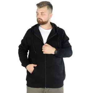 Big Tall Men s Sweatshirt with Hooded Pocket Zippered 20543 Black