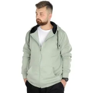 Big Tall Men s Sweatshirt with Hooded Pocket Zippered 20543 Green