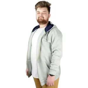 Big Tall Men s Sweatshirt with Hooded Pocket Zippered 20543 Green