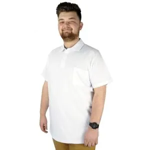 Big-Tall Men's Classic Short Sleeve Polo T-Shirts With Pocket 20550 White