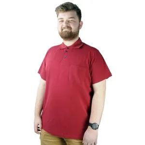 Big-Tall Mens Classic Short Sleeve Polo T-Shirts With Pocket 20550 Burgundy