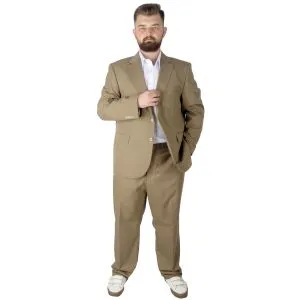 Big-Tall Men Size Suit Superior 21021 Milky Brown