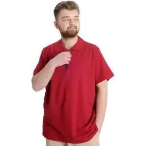 T-shirt Polo Elastic Zipper Collar 21029 Burgundy