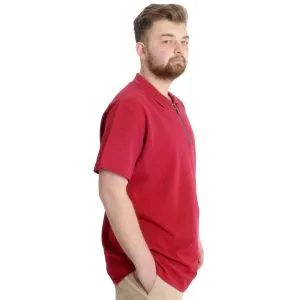 T-shirt Polo Likralı Fermuarlı Yaka 21029 Bordo