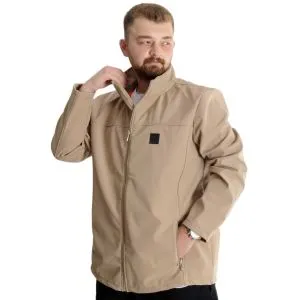 Büyük Beden Erkek Mont Shoftshell Waterproff 21232 Bej