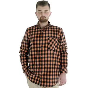 Big Tall Men Shirt Plaid Lumberjack 21394 Orange